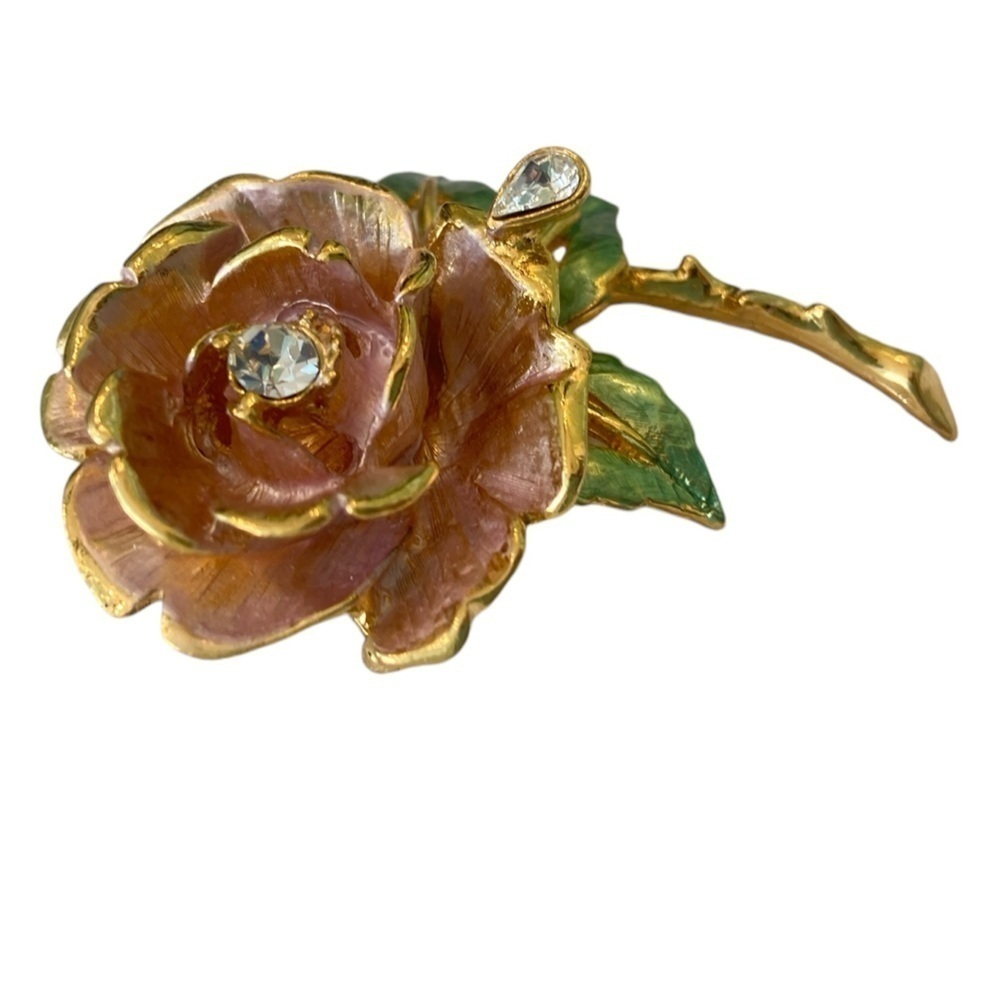 NWT vintage 1997 RJ Graziano England’s Rose Diana brooch & pierced earring set - Picture 7 of 14